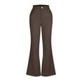thumbnail image 7 of Aboser Bootcut Flare Pants for Women Vintage Corduroy Pants Dressy Casual Wide Leg Trousers Y2k High Waisted Pants with Pockets Brown L, 7 of 7