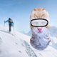 thumbnail image 3 of 2x sombrero de esquí de en 3D, pasamontañas, cubierta con animales, casco de nieve de 1 agujero para festivales de Cola Braga de cuello de esquí, 3 of 8