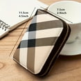 thumbnail image 3 of Plaid Pattern Credit Card Holder, Stylish Zipper Around Coin Purse, Faux Leather Shorts Wallet Unisex Bag For Daily Use, 3 of 6