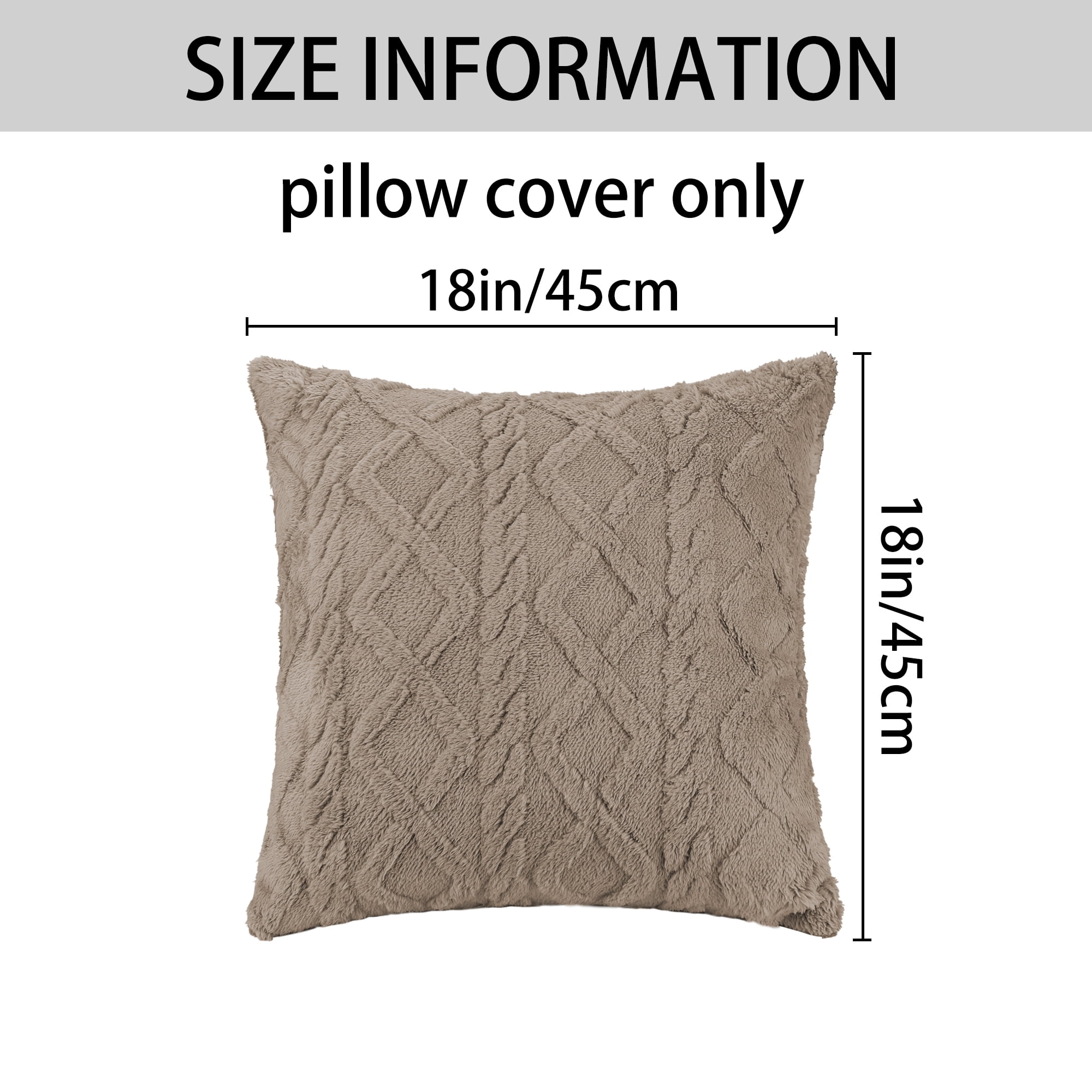 Unique Bargains Solid Striped Soft Sofa Decorative Pillow Covers (2 Count) Camel 18" x 18"