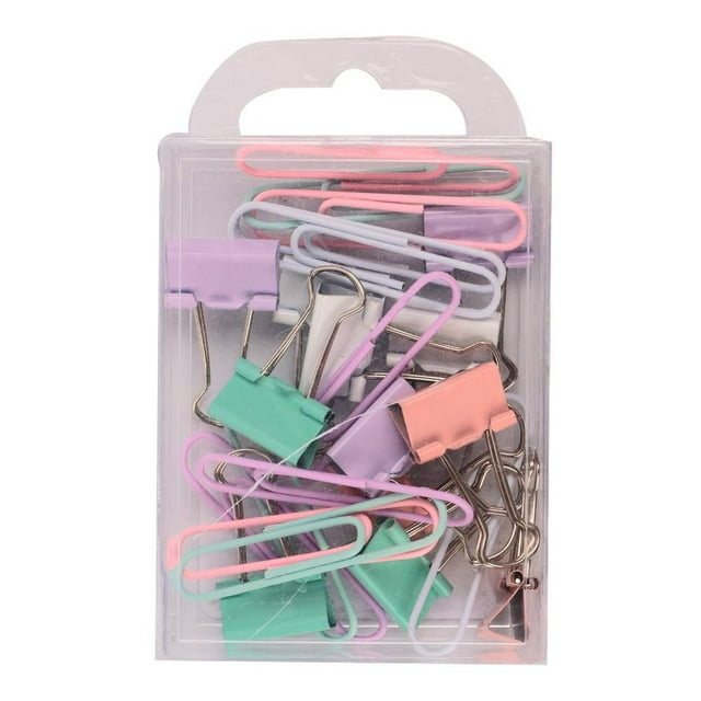 Set de Clips Prichos y Sujeta Documentos Plástico y Metal Multicolor 24 Piezas