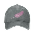thumbnail image 1 of ZICANCN Pink Feather Adjustable Baseball Cap Women , Hats for Men Adult Washed Cotton Denim Baseball Caps Fashion Gray, 1 of 8