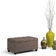 thumbnail image 2 of Sienna 33 inch Wide Storage Ottoman Bench in Fawn Brown Linen-Look Fabric, 2 of 10