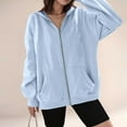 thumbnail image 2 of Gkeoshab Hoodies for Women Womens Hoodies Oversized Sweatshirts Pullover Fleece Sweaters Long Sleeve Winter Fall Outfits Fashion Y2k Clothes Light Blue M, 2 of 5