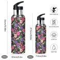 thumbnail image 2 of Yayeee 20oz Insulated Water Bottle Double Wall Stainless Steel with Flip Straw Lid, Vibrant Flowers Pattern, 2 of 7