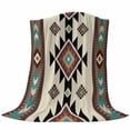 thumbnail image 6 of Southwest Geometric Blanket Soft Cozy Warm Throw Blanket for Couch, Plush Fuzzy Flannel Fleece Blankets for Sofa, Brown Mexican Aztec Boho Tribal Bed Blankets Lightweight Gifts for Women, 50"x60", 6 of 9