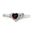 thumbnail image 5 of Primal Gold 14 Karat White Gold 4mm Heart Garnet and Diamond Ring, 5 of 7