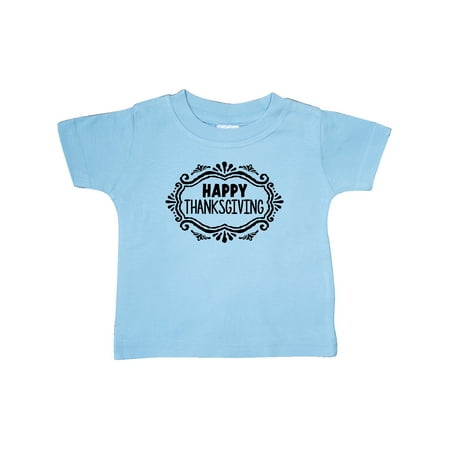 

Inktastic Happy Thanksgiving with Decorative Border Gift Baby Boy or Baby Girl T-Shirt