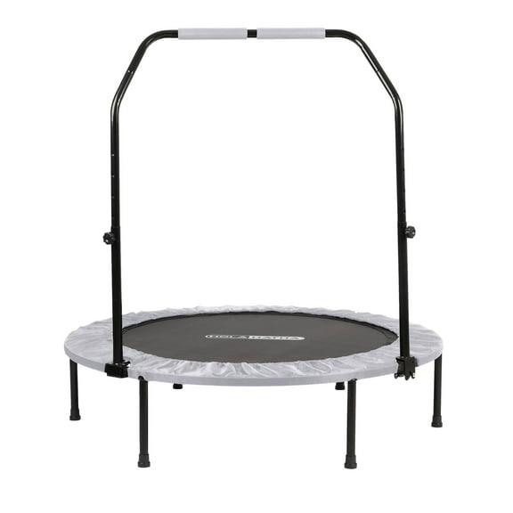Open Box HolaHatha Mini Fitness Trampoline w/Adjustable Handle, 48 in., White