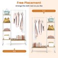 thumbnail image 4 of Giantex Heavy Duty Clothes Rack, Metal Garment Rack, Free Standing Closet Organizer, Hanging Bar, White, 4 of 8