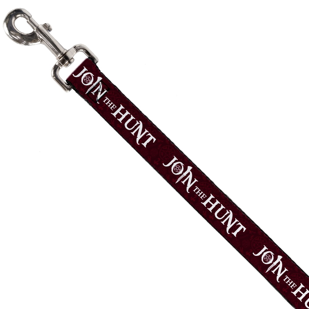 Supernatural Pet Leash, Dog Leash, Supernatural Join the Hunt Symbols Scattered Reds White, 6 Feet Long 1.0 Inch Wide