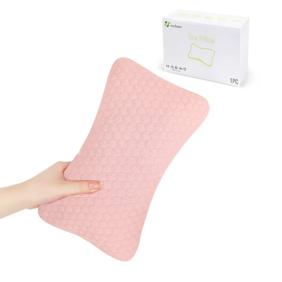 RoamReady Small Pillows for Sleeping, 11"x7" Cotton Mini Travel Pillow for Neck, Wrist, Lumbar and Knee(Pink)