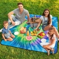 thumbnail image 7 of Colorful Tie Dye Vortex Waterproof Picnic Blanket with Foldable Zipper, Suitable for Outdoor Use, Suitable for Travel, Camping, Beaches, Parks, Grasslands, Picnic Blanket Accessories, 7 of 7