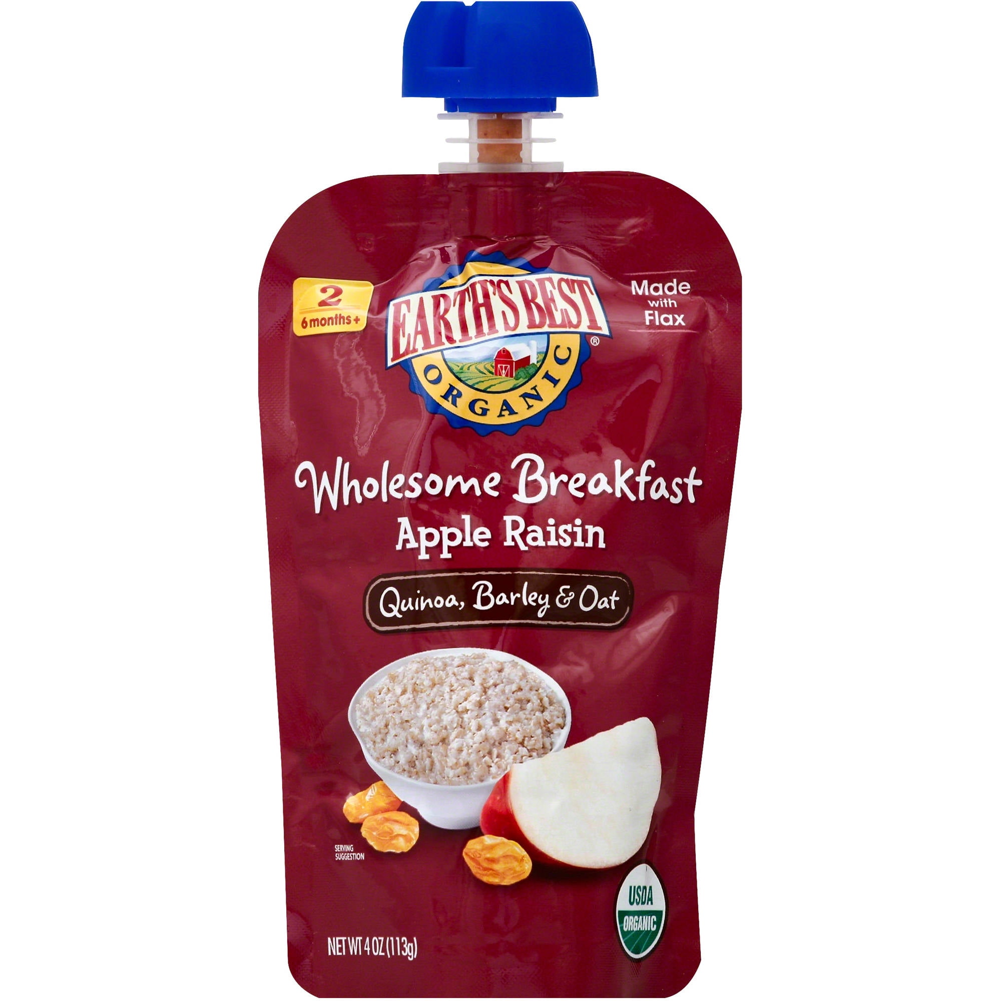 Earth's Best Organic Apple Raisin Wholesome Breakfast, 4 oz, (Pack of 6) by Earth%27s Best