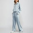 thumbnail image 4 of Pavied Two Piece Sets,Lounge Sets,Women's Comfortable Casual Daily Solid Color Pants Spring And Autumn Set,Matching Sets,Womens Sweatshirt,Tracksuit for Women,Fall Outfits,Light blue XL, 4 of 6