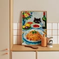 thumbnail image 2 of More Spaghetti Less Upsetti Cat Print Dinner Poster Bistro Dining Pasta Posters Italian Kitchen Wall Decor Without Frame, Matte Canvas Stretched, Posters & Art Prints, Gift., 2 of 5