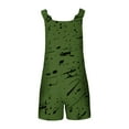 thumbnail image 5 of Nrmvnmi Womens Summer Casual Sleeveless Printed Short Rompers Adjustable Strap Loose Shorts Jumpsuits Overalls with Pockets Green MMothers Day Gifts, 5 of 6