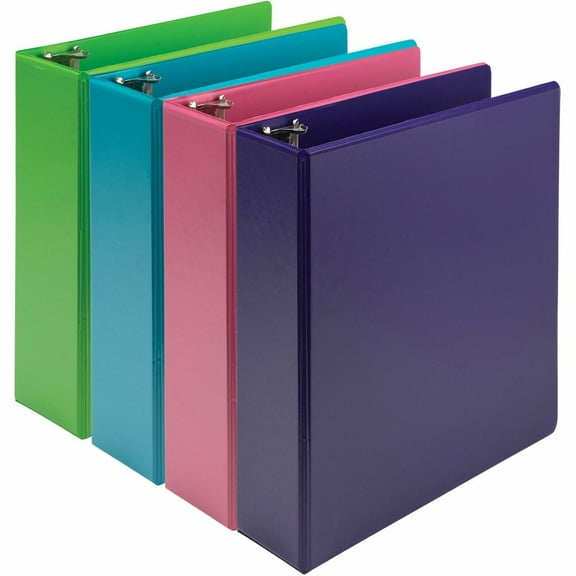 Samsill Durable View Binder, 3" Binder Cap, Asstd, 4/PK (SAMMS48689)