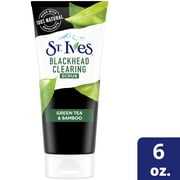 St. Ives Blackhead Clearing Exfoliating Face Scrub, Green Tea & Bamboo Facial Exfoliator 6 oz