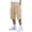 Khaki, variant on Fewfanhot Men's Cargo Shorts Below Knee Length Utility Shorts with Multiple Pockets and Tie Waist, Durable Cotton Blend for Men Big&Tall Outdoor Work Hiking