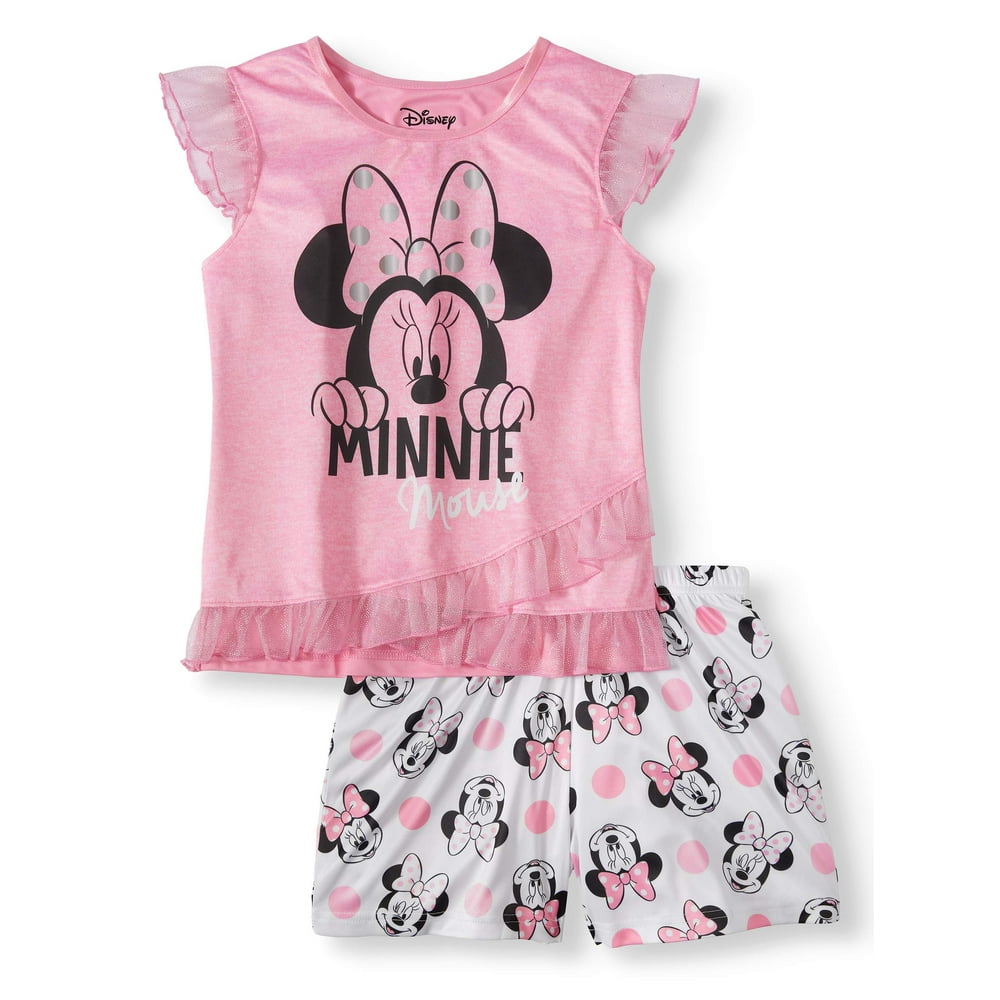 Minnie Mouse - Girls' Minnie Mouse 2 Piece Pajama Sleep Set (Little ...