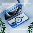 thumbnail image 4 of Dteck Magnetic Case with Tempered Screen Protector for iPhone 16 Pro,Shockproof TPU Transparent Case Compatible with MagSafe Full Camera Lens Protector Plating Back Cover,Darkblue, 4 of 5