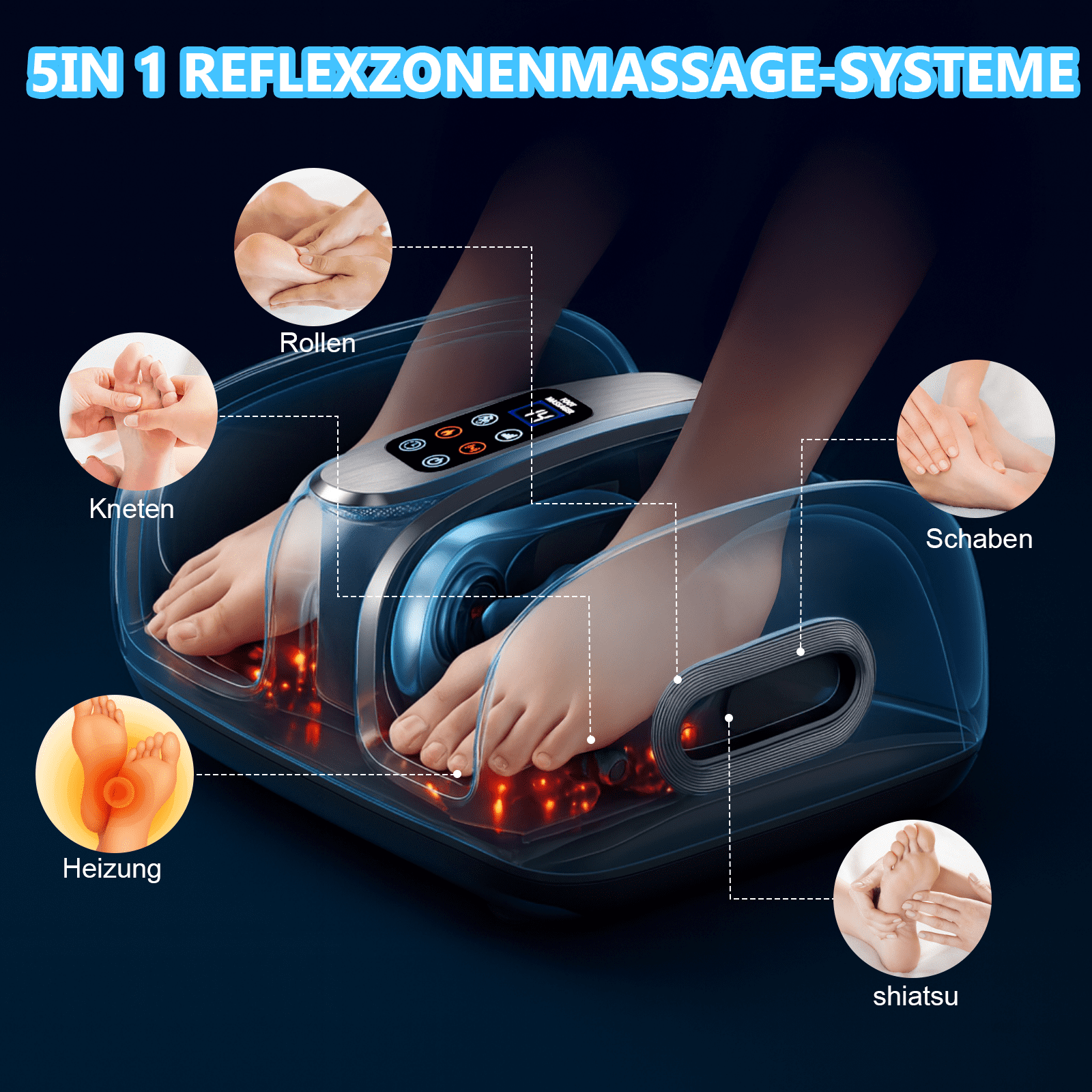 Laxodor Shiatsu Foot Massager, 3-in-1 Massager with Heat and Cold Pack, Circulation and Pain Relief for Legs, Feet, Calf and Ankle, FSA HSA Eligible, Gifts for Women & Men, Gray