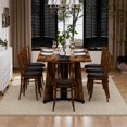 thumbnail image 5 of 71 inch Large Rectangular Dining Table for 6-8 People, Paproos Kitchen Room Table with Marble-Color Wood Waterproof Tabletop and Adjustable Metal Leg, Luxurious Dining Table, Rustic Brown(Only Table), 5 of 8