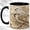 Black, variant on Sparrow Pair Coffee Mug, Cream Floral Mug, Ceramic 11 oz