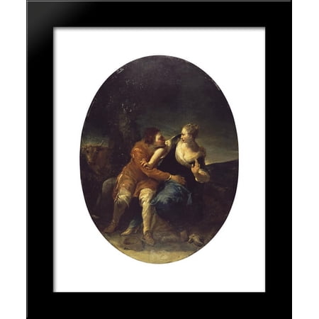 A Persistent Cavalier (genre scene) 20x24 Framed Art Print by Giuseppe Maria Crespi