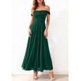 thumbnail image 3 of PRETTYGARDEN Womens Off Shoulder Maxi Summer Dresses Elegant Mesh Aline Swing Ruched Flowy Cocktail Wedding Guest Dress, 3 of 9