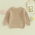 thumbnail image 3 of Okbabeha Baby Girl Floral Sweater Toddler Sweaters Long Sleeve Knit Sweater Crewneck Sweatshirt Newborn Infant Fall, 3 of 7