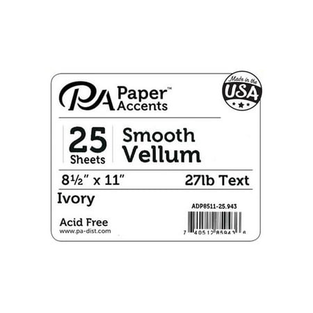 UPC: 0740512859436 | Paper Accents Vellum 8.5 x 11  27lb Ivory 25pc