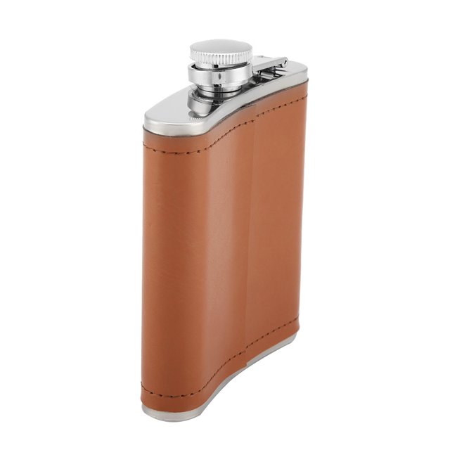 Frasco de cadera, frasco de cuero sintético de acero inoxidable, embudo para botella, frasco de cadera, calidad superior