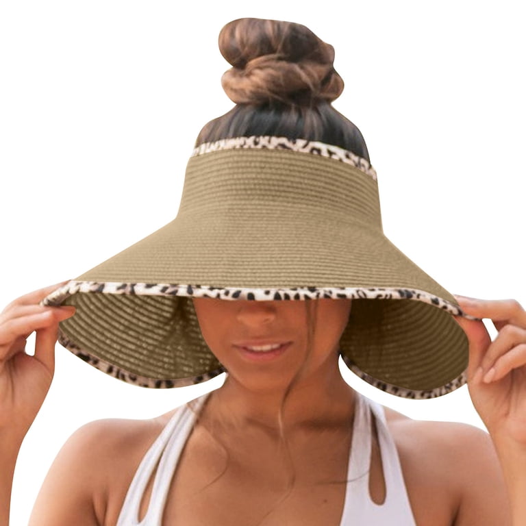 Khaki Colorblock Floppy Sun Hat Wide Brim Womens Fashion Beach Vacation Green Khaki Colorblock Floppy Sun Hat Wide Brim Womens Fashion  main image 4
