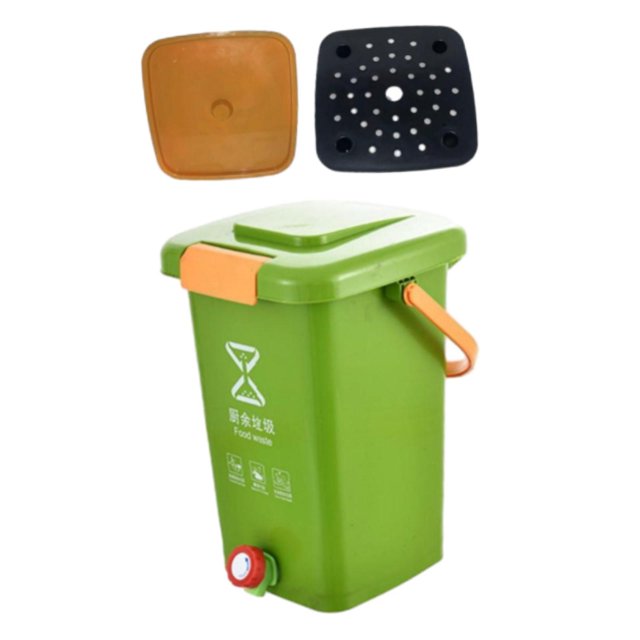 Unatoiry Indoor Compost Bin Waste Container Easy To Clean Kitchen Compost Bucket Garbage Can With Thickened Handle Green XL