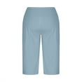 thumbnail image 4 of gakvbuo Biker Shorts For Women Button High Waist Knee Length Capris Pants Summer Leggings Active Workout Shorts Gym Yoga Shorts Sports Short With Pockets, 4 of 10