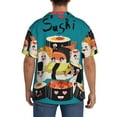 thumbnail image 5 of Wukai I Love Sushi Men's Casual Short-Sleeve Button Down Shirt - Lightweight Summer Dress Shirt for Daily Wear-X-Large, 5 of 7