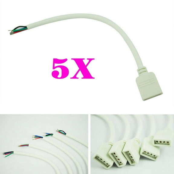LED Light Strips 5Pcs White Link Connector Cable Wire