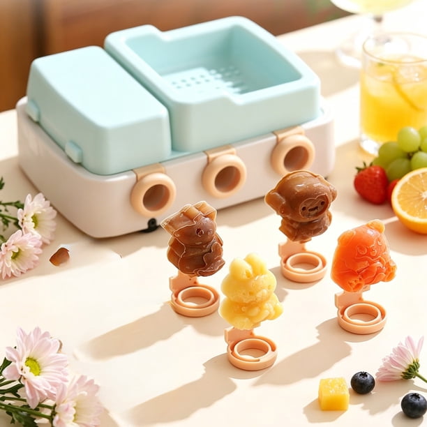 Molde de silicona para paletas de hielo con forma de coche | Máquina casera para hacer paletas | Bandeja de silicona de grado alimenticio para cubitos de hielo para niños