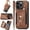 Brown, variant on for iPhone 15 Phone Case,Card Holder Wallet,Ring Stand,RFID-Blocking,Wrist Strap,Camera Lens Protector,Leather Magnetic Protective Flip Cover Cases for iPhone 15 2023 (6.1", Blue)