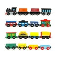 thumbnail image 1 of Juego de trenes de madera Wondertoys magnético de 16 piezas para niños pequeños, 1 of 9