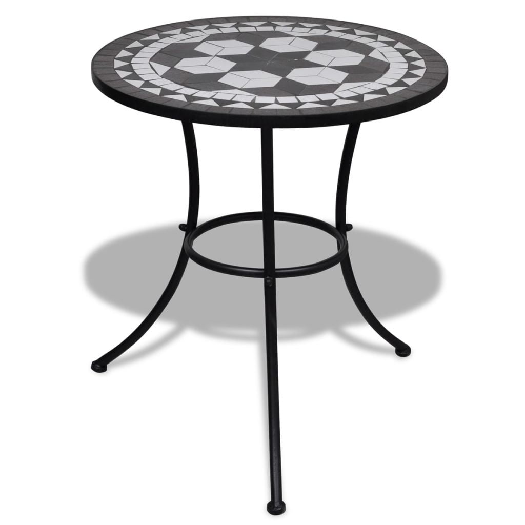 Bistro Table Black and White 23.6