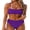 Dark Purple, variant on Tummy Control 2 Piece Swimsuits for Women High Waisted Bikini Sets Ribbed Textured Bathing Suits Beach Swimwear Light Brown L