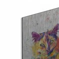 thumbnail image 2 of Luxe Metal Art 'Colorful Watercolor Calico Cat 2' by Furbaby Affiliates, Metal Wall Art, 16"x24", 2 of 9