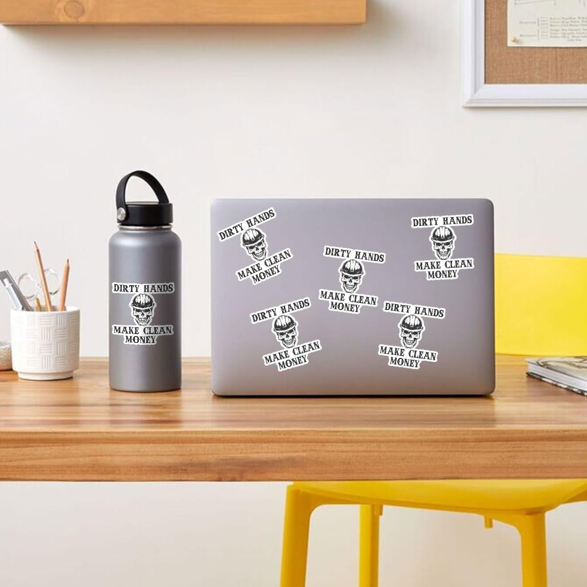 Vinyl-Aufkleber „Dirty Hands Make Clean Money“ – Für Handwerker, Elektriker, Helm, Laptop, Wasserfest