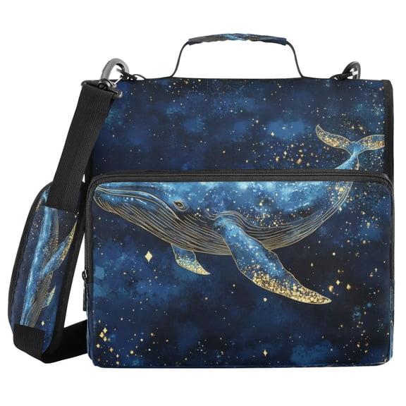YAZAOO Zipper Binder trapper keeper Documents Organized Design Cosmic Blue Printed