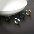 thumbnail image 4 of SmartBy 1Pc Men Titanium Steel Round Non-Pierced Ear Cuff Clip Earring Pendant for Party Club, 4 of 7
