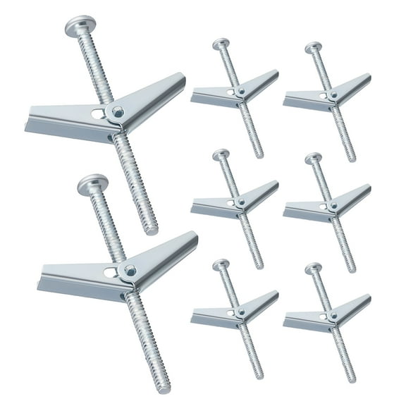 Worgeous 30 Sets Wing Nut and Toggle Bolt Kit Metal Drywall Anchors Screws for Heavy Duty Wall Mounting for Home Improvement and Office Decoration