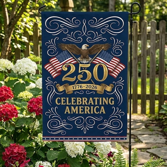 250th Anniversary USA Garden Flag, 4th of July Outdoor Double-Sided Waterproof Decorative Flag, 12 x 18 Inch